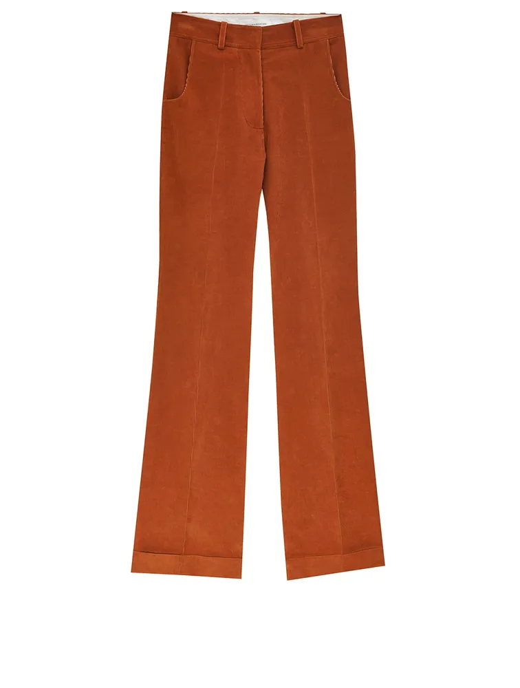 Corduroy High-Waisted Pants