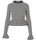 Jerzu Peplum Sweater Striped Print