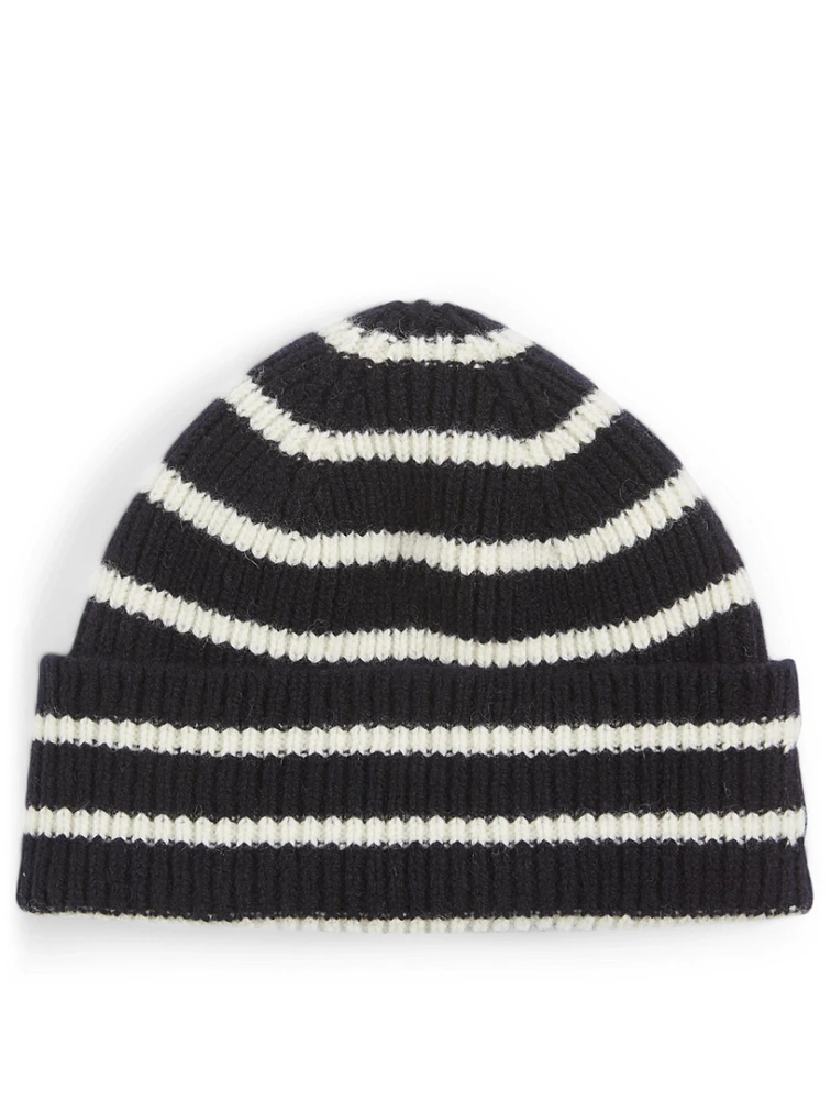 Ribbed Wool Toque In Stripe