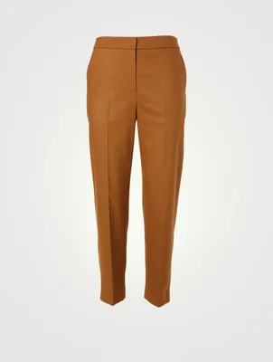 Wool-Blend Straight Pants