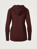 Wool Long-Sleeve Top With Hood