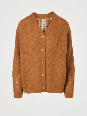 Alpaca-Blend Knit Cardigan