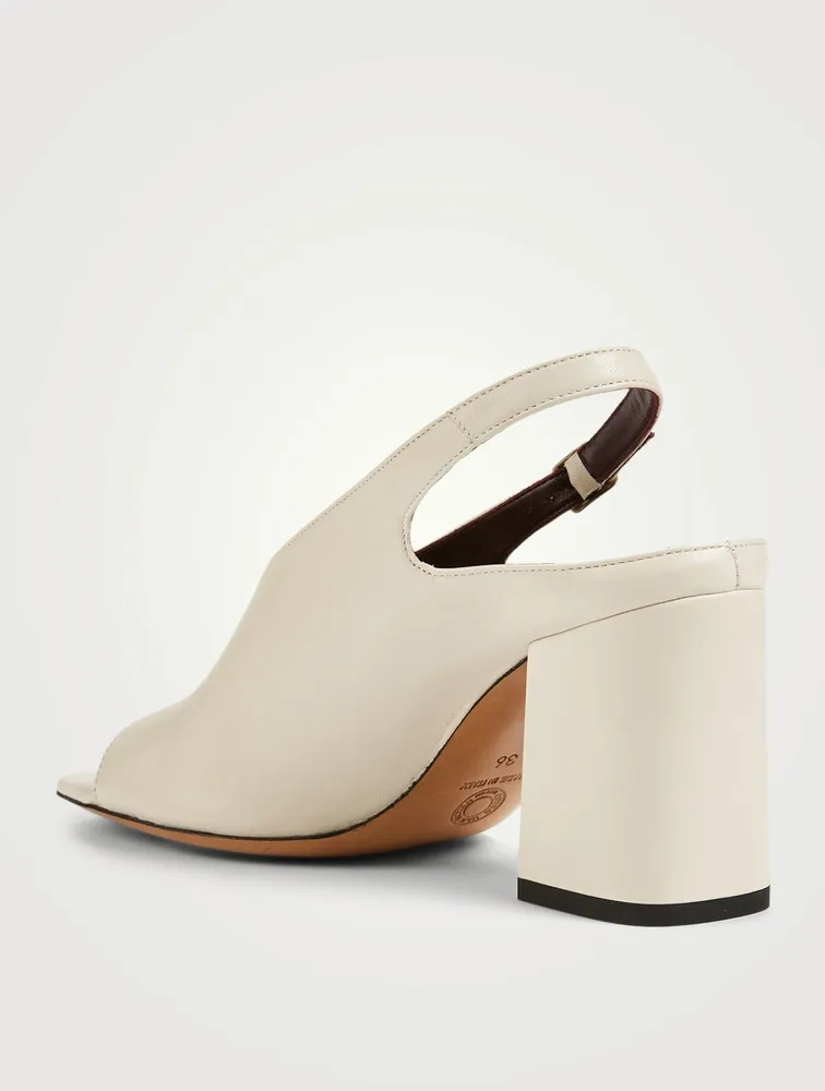 Leather Heeled Slingback Sandals