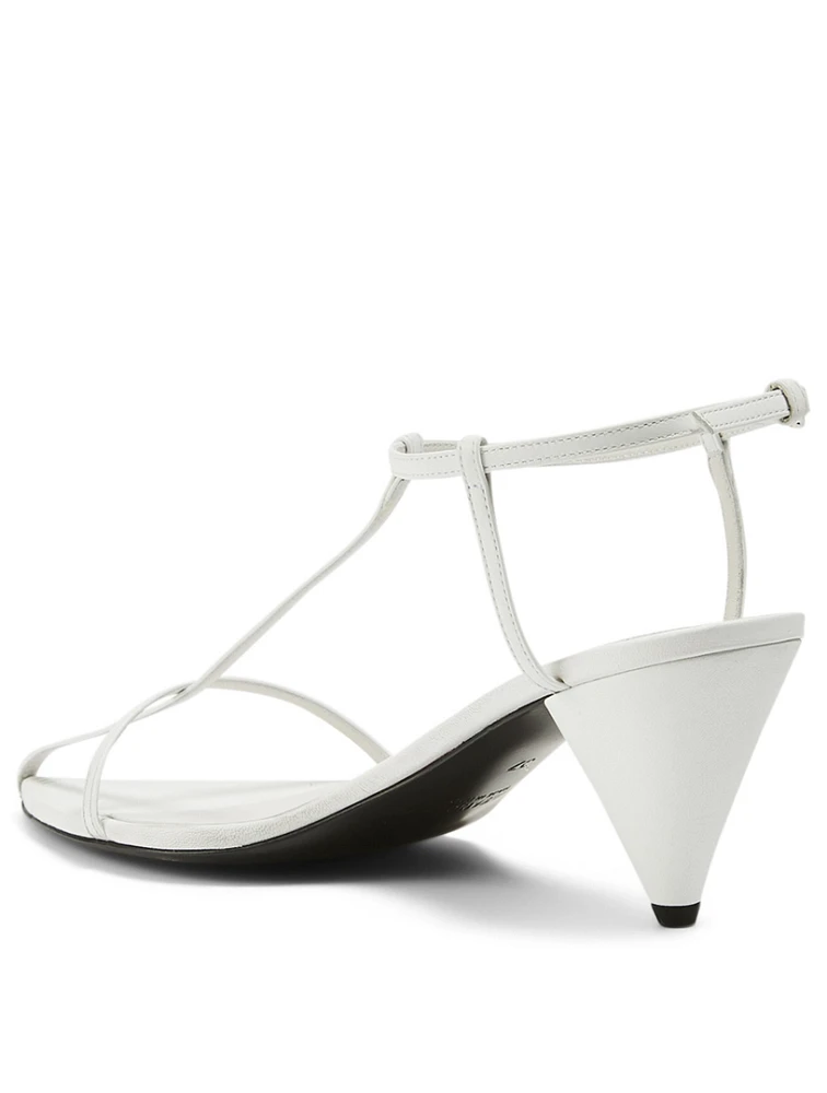 Tripon Leather T-Strap Heeled Sandals