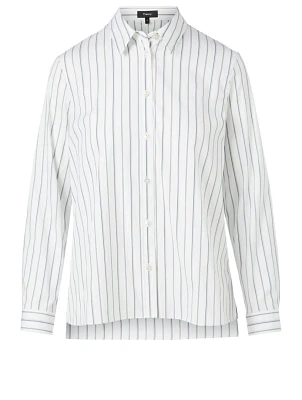 Cotton-Blend Trapeze Shirt Striped Print