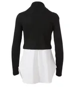 Wool-Blend Combo Tunic Top
