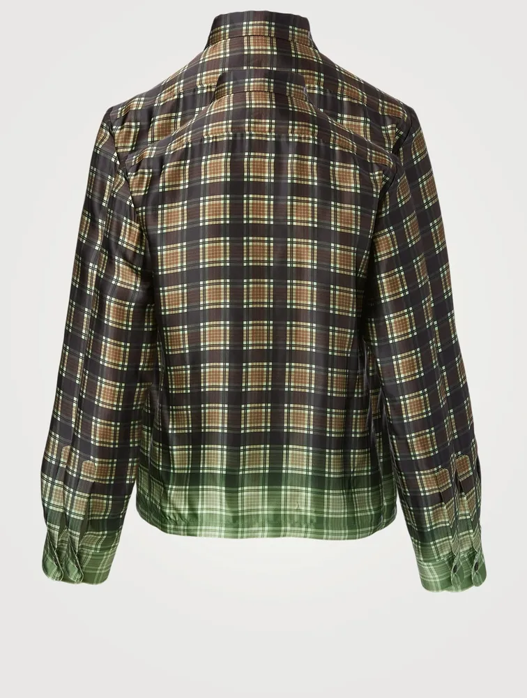 Cakool Silk-Blend Shirt Check Print