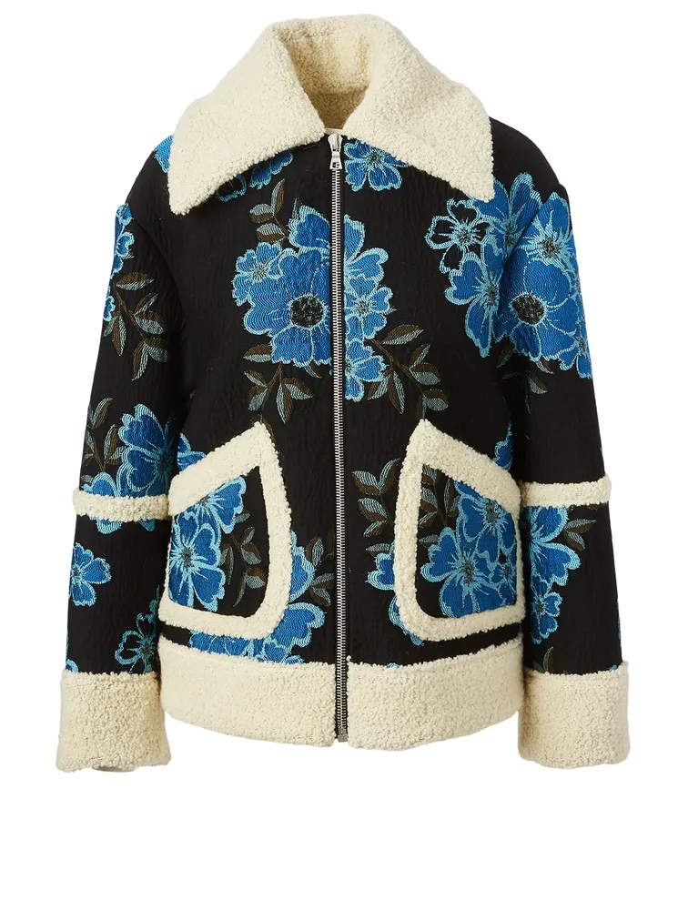 Vento Wool-Blend Coat With Faux Shearling