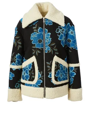 Vento Wool-Blend Coat With Faux Shearling