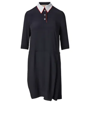 Polo-Neck Midi Dress