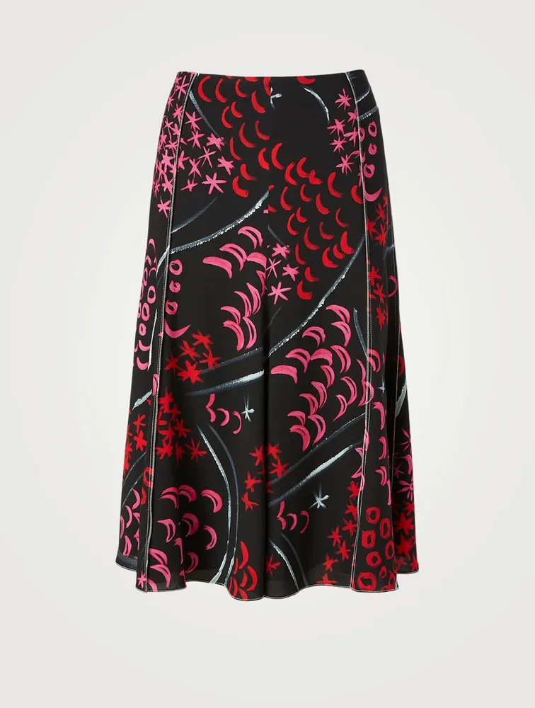 Printed Midi Skirt