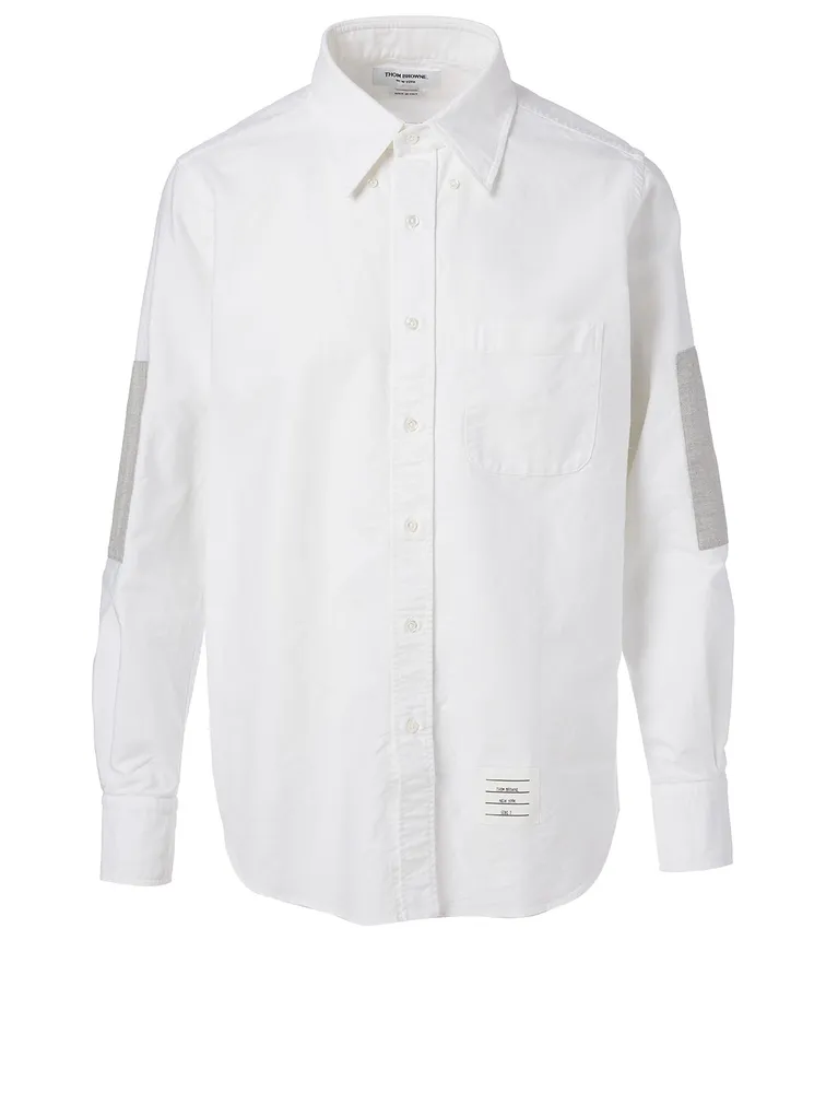 Cotton Oxford Shirt With Elbow Patch