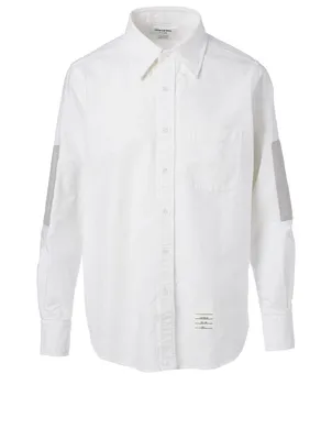Cotton Oxford Shirt With Elbow Patch