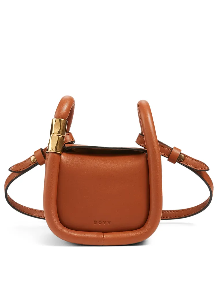 Wonton Charm Leather Crossbody Bag