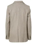 Wool-Blend Double-Breasted Blazer