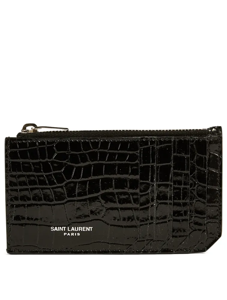 Fragments Croc-Embossed Leather Zip Card Holder