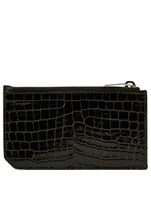 Fragments Croc-Embossed Leather Zip Card Holder