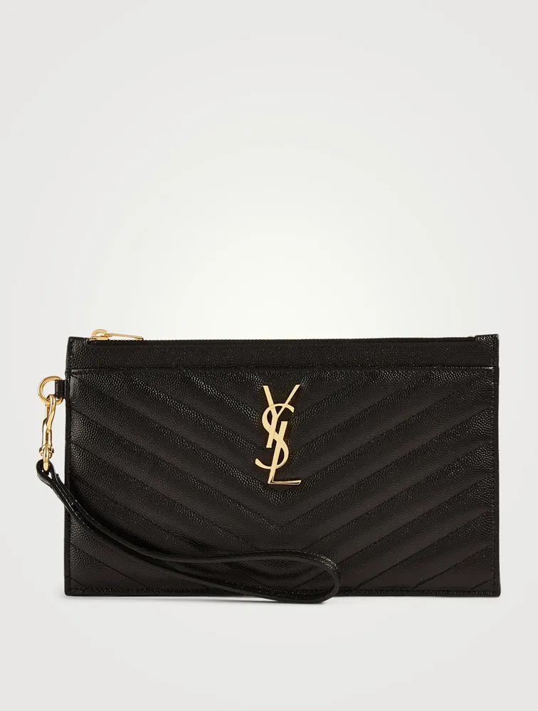 Large YSL Monogram Leather Clutch