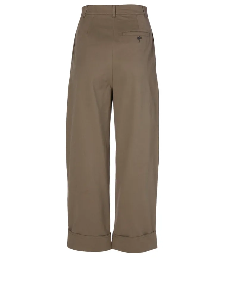 High-Waisted Chino Pants