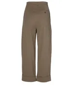 High-Waisted Chino Pants