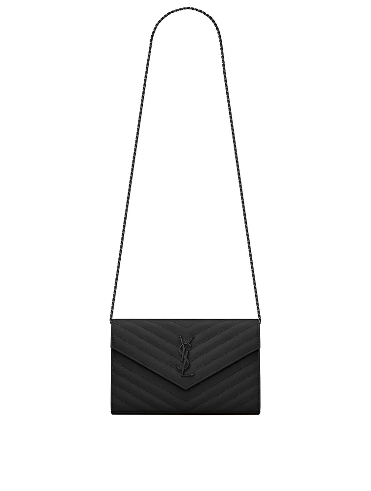 YSL Monogram Leather Chain Wallet Envelope Bag