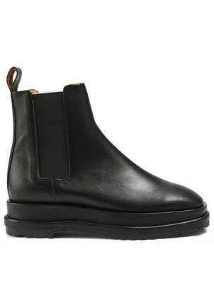 Leather Platform Chelsea Boots