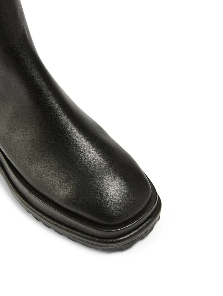 Leather Platform Chelsea Boots