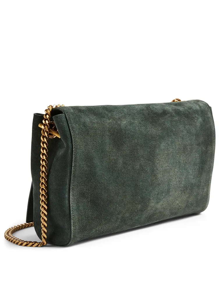 Medium Kate YSL Monogram Suede And Leather Chain Bag