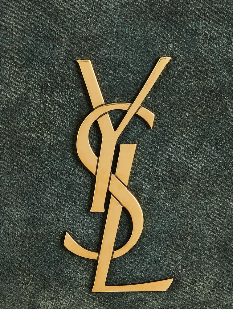 Medium Kate YSL Monogram Suede And Leather Chain Bag