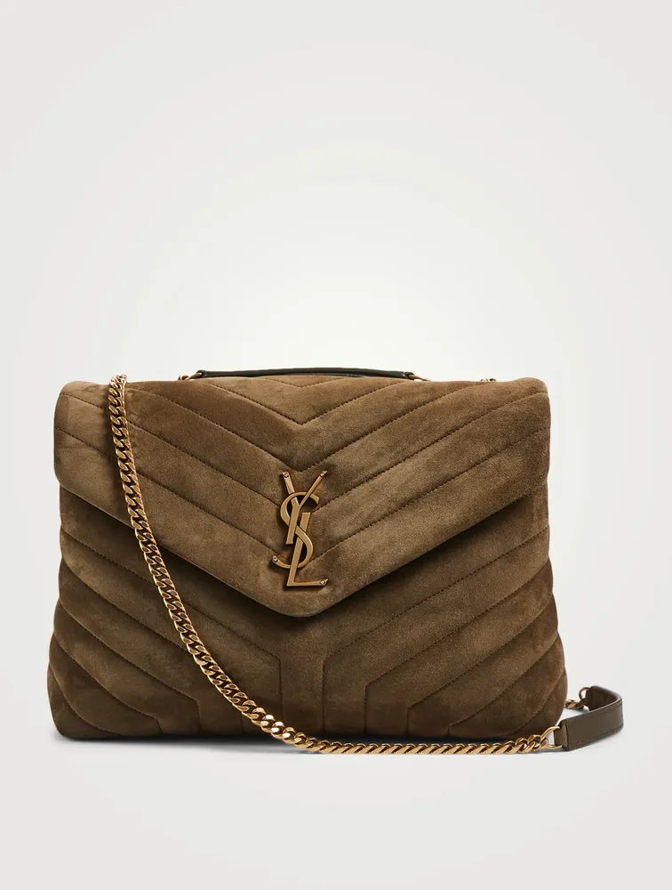 Medium Loulou YSL Monogram Suede Chain Bag