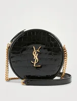 Vinyle YSL Monogram Round Croc-Embossed Leather Camera Bag