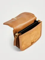 Medium Solferino YSL Monogram Suede Bag