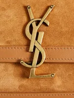 Medium Solferino YSL Monogram Suede Bag
