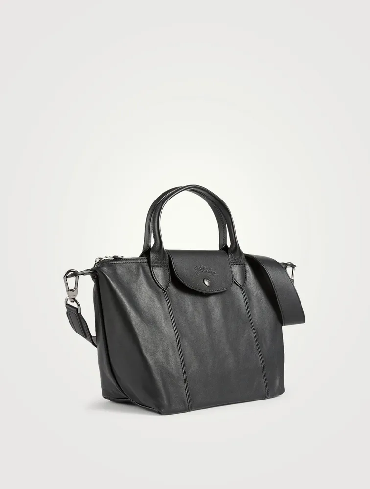 Small Le Pliage Leather Top Handle Bag