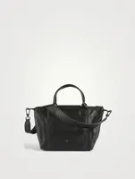 Small Le Pliage Leather Top Handle Bag