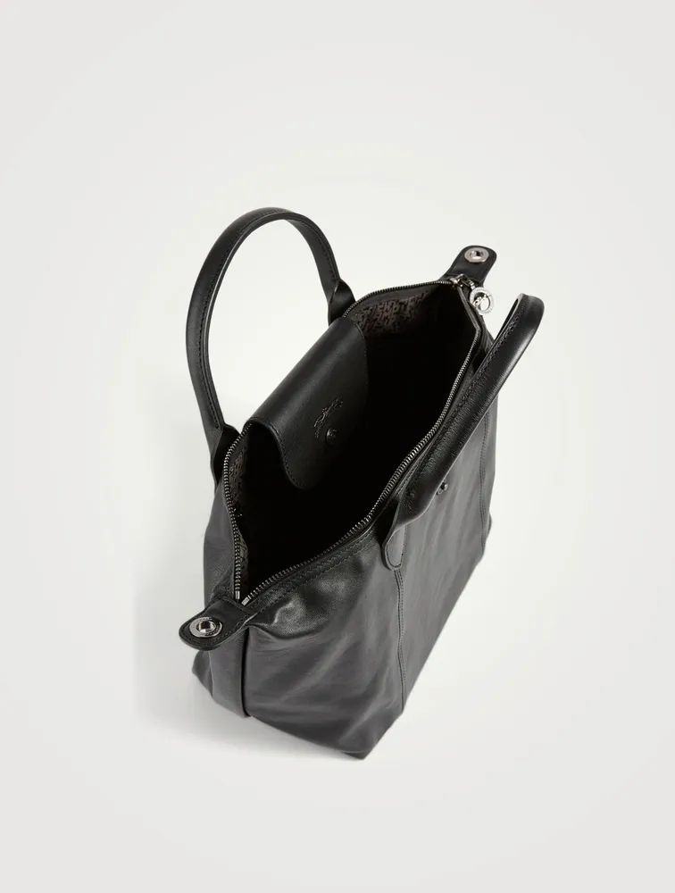 Small Le Pliage Leather Top Handle Bag