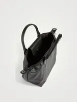 Small Le Pliage Leather Top Handle Bag