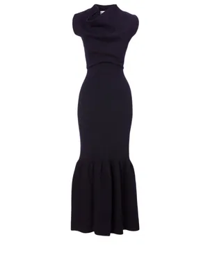 Wool-Blend Sleeveless Midi Dress