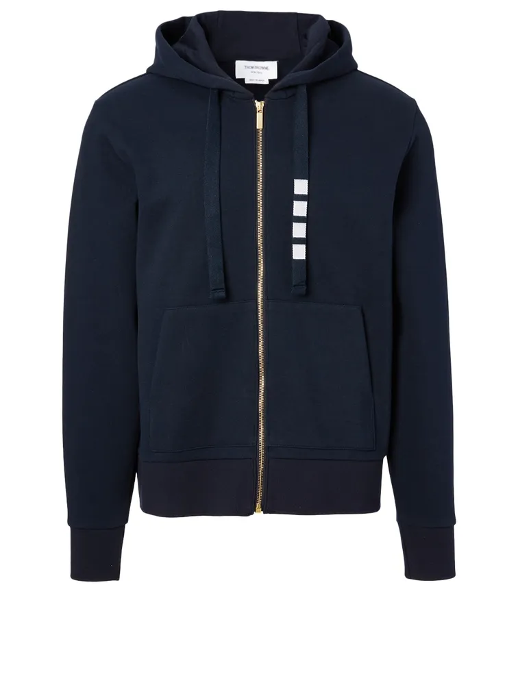 Cotton Four-Bar Zip Hoodie