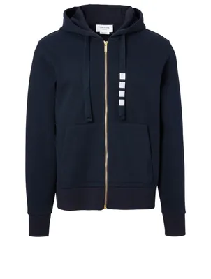 Cotton Four-Bar Zip Hoodie