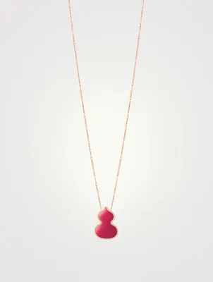 Wulu 18K Rose Gold Necklace With Red Agate