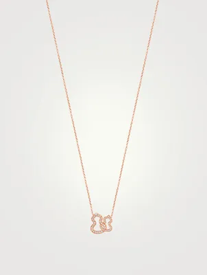 Double Wulu 18K Rose Gold Necklace With Diamonds