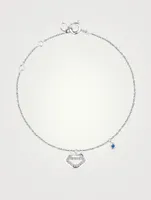 Petite Yu Yi 18K White Gold Bracelet With Diamonds And Blue Sapphire
