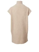 Wool-Blend Turtleneck Sleeveless Sweater