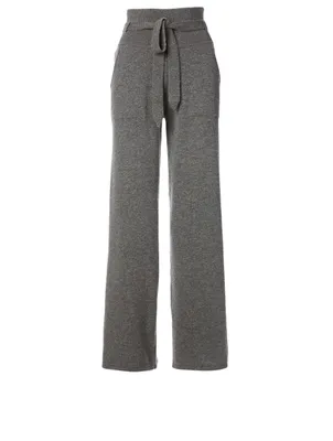Cashmere Wide-Leg Pants With Belt