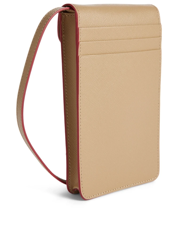 Trunk Leather Crossbody Phone Bag
