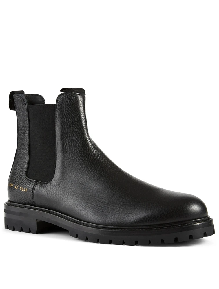 Winter Bumpy Leather Chelsea Boots