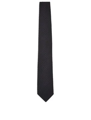 Knit Tie In Houndstooth Print
