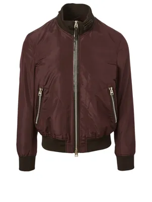 Silk-Blend Blouson Jacket