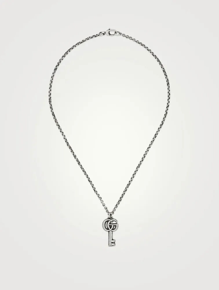 GG Marmont Sterling Silver Key Necklace
